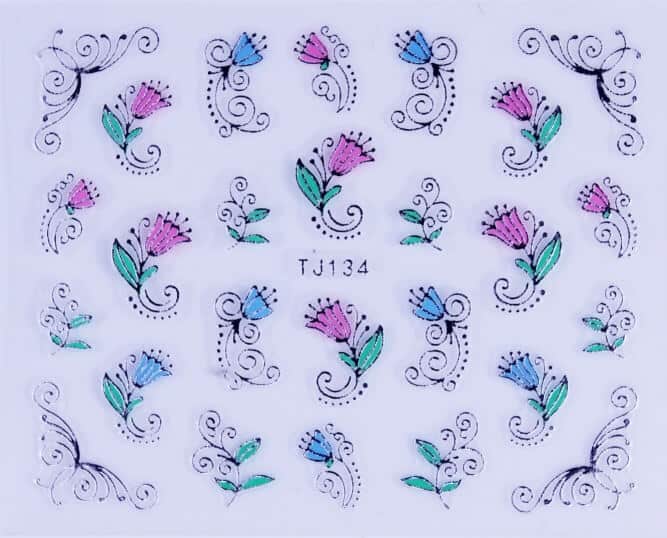 STICKER - CAMPANULES BLUE / PINK - TJ134