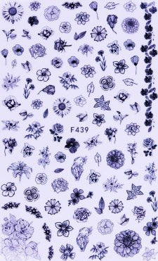 STICKER - B&W FLOWERS - F439
