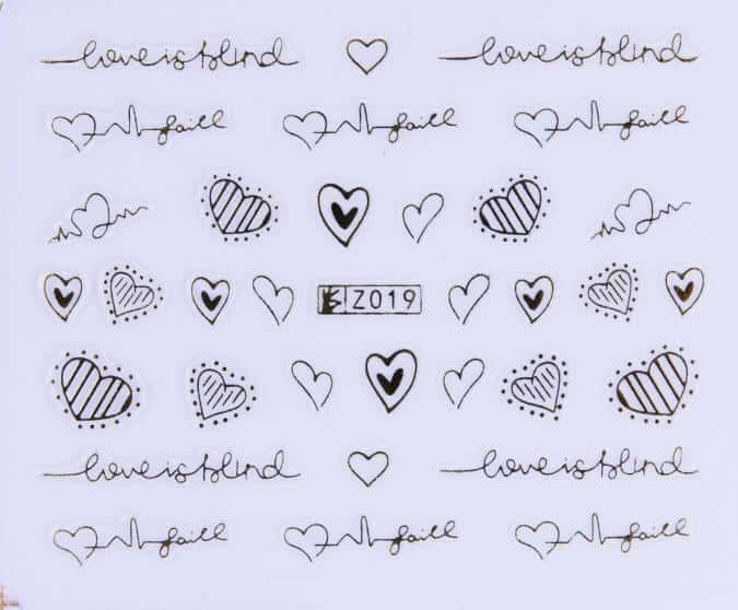 STICKER - LOVE IS BLIND - GOLD - Z019G