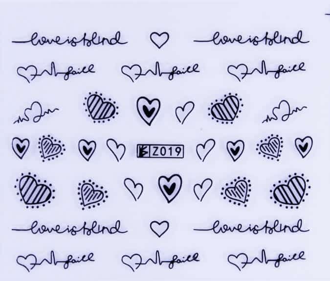 STICKER - LOVE IS BLIND - BLACK - Z019B