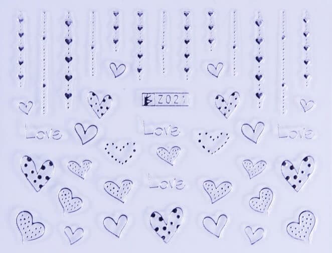 STICKER - LOVE HEART SILVER - Z021S