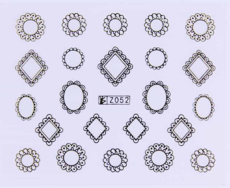 STICKER - RHOMBUS FRAME GOLD - Z052G