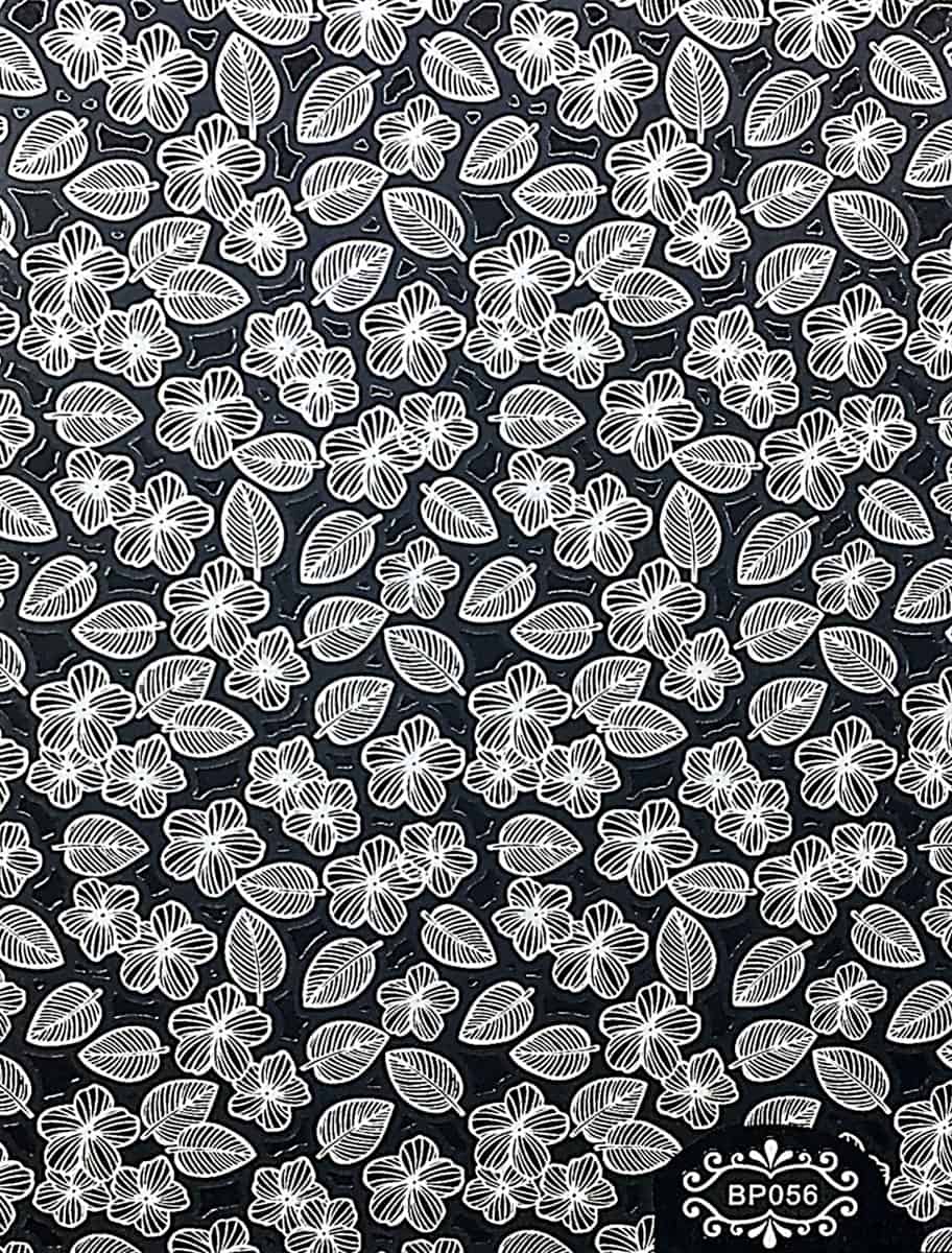 STAMPING STICKER - FLOWER WHITE - BP056W
