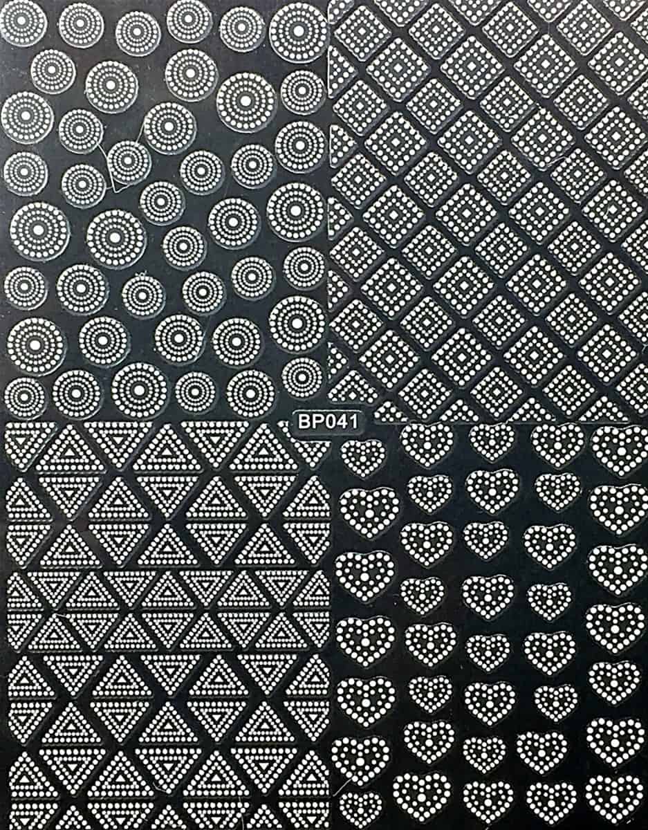 ETIQUETA ESTAMPADA - FORMAS BLANCAS - BP041W