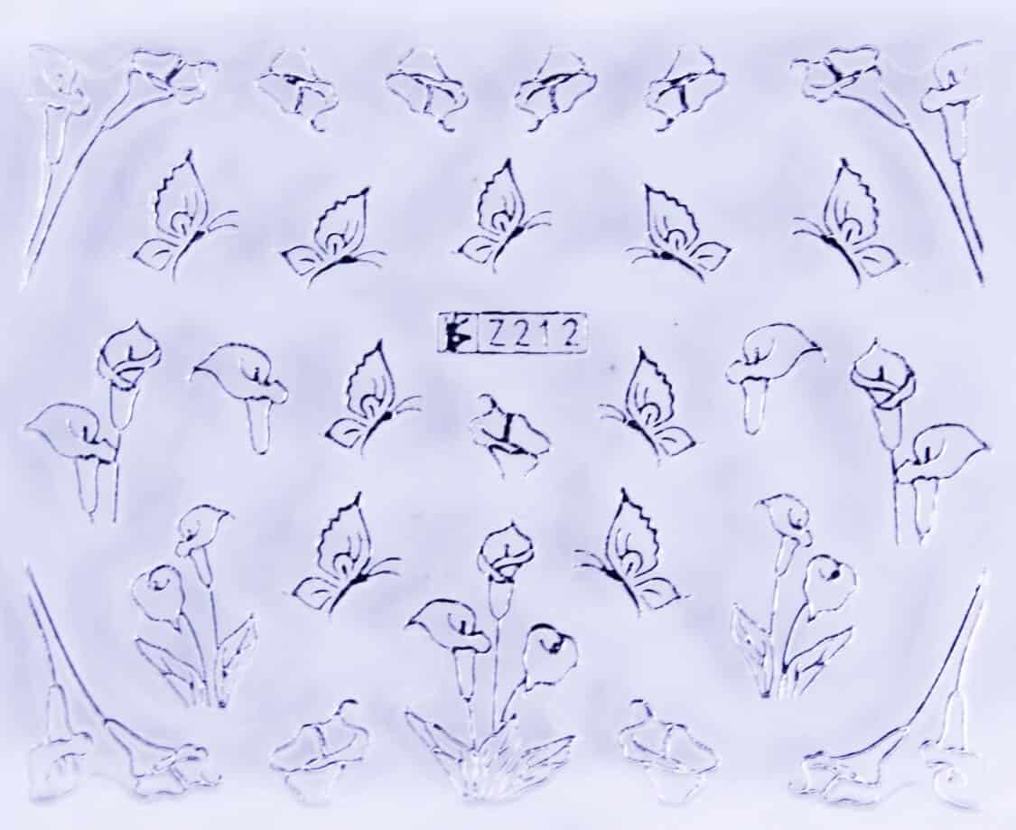 VITRAL STICKER - ARUM FLOWER - SILVER - Z212S