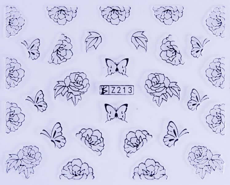 VITRAL STICKER - ROSE BUTTERFLY - SILVER - Z213S
