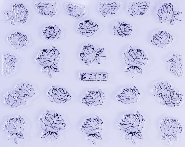 VITRAL STICKER - ROSE FLOWER - SILVER - Z175S