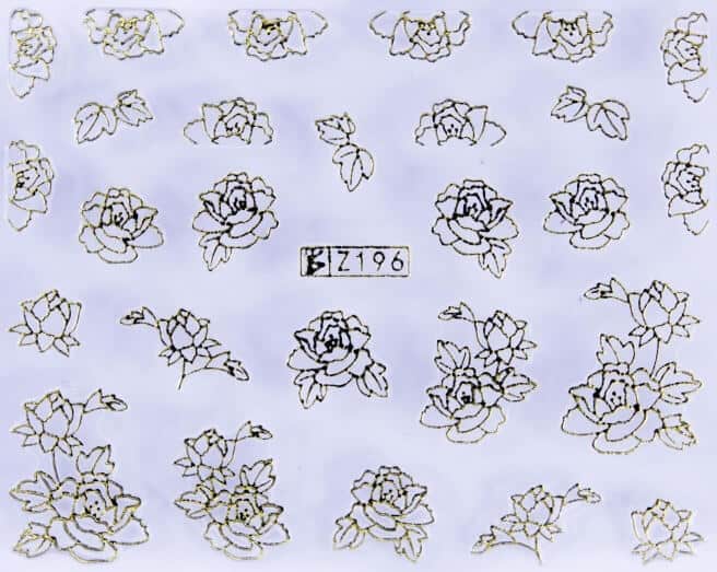 VITRAL STICKER - BUSH ROSE - GOLD - Z196G