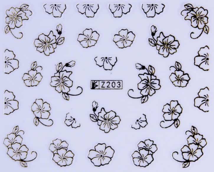 VITRAL STICKER - DELICATE FLOWER - GOLD - Z203G