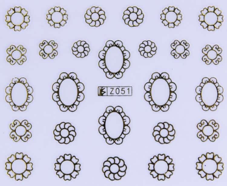 VITRAL STICKER - FLOWER FRAME GOLD - Z051G