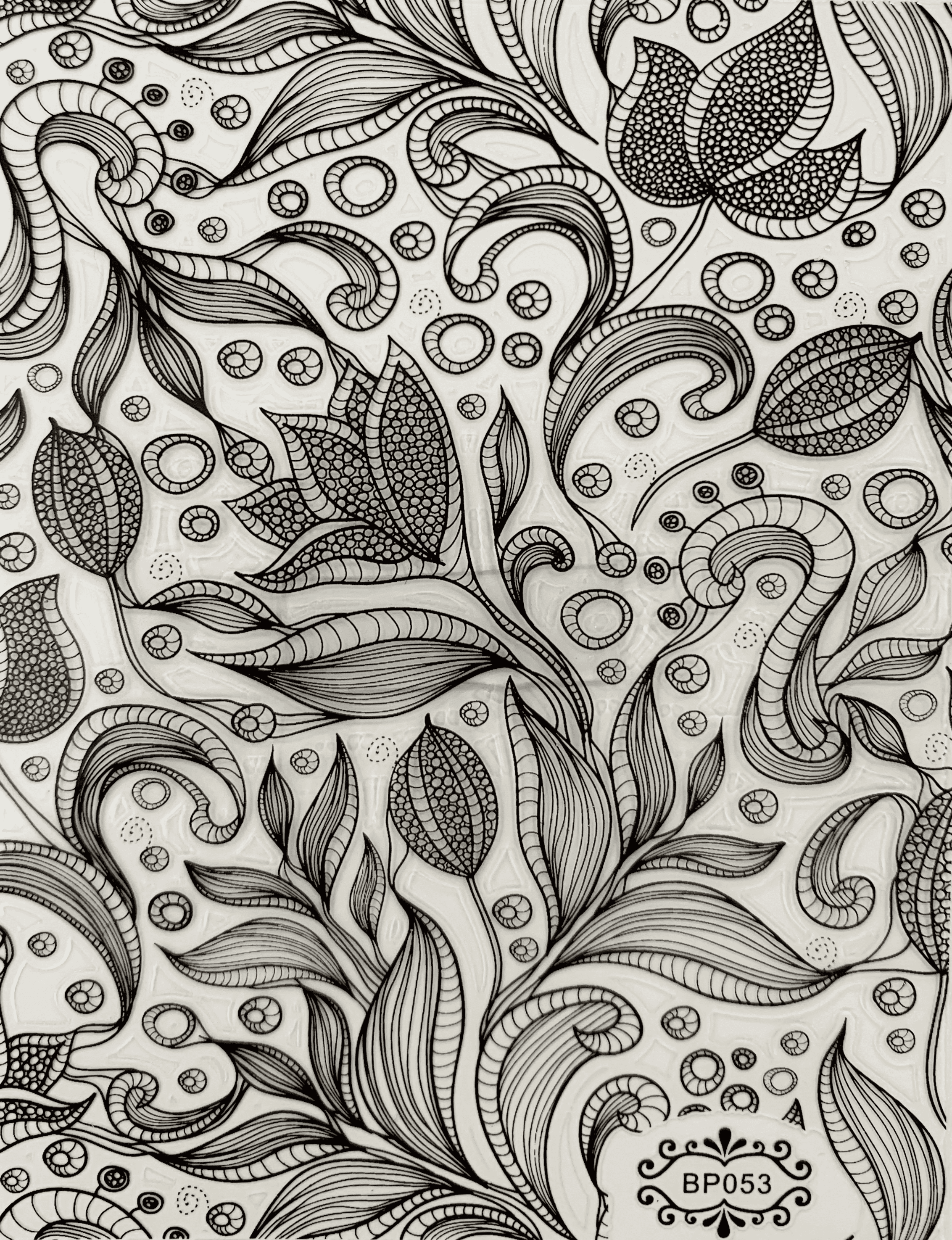 STAMPING STICKER - ZENTANGLE BLACK - BP053B