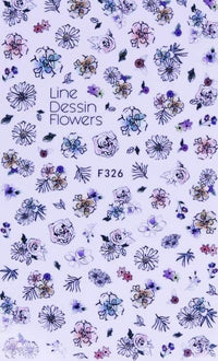 OFERTA STICKER - DELICATE FLOWERS - F326