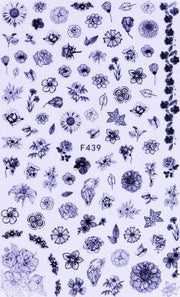PEGATINA - FLORES EN BLANCO Y NEGRO - F439