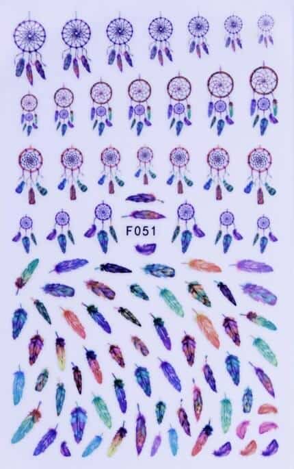 STICKERS - DREAM CATCHER FEATHERS - F051