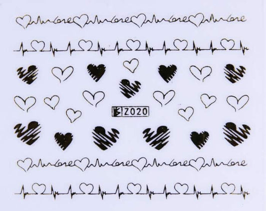 STICKER - HEART BEAT - GOLD - Z020G