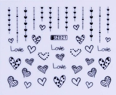 STICKER - LOVE HEART BLACK - Z021B