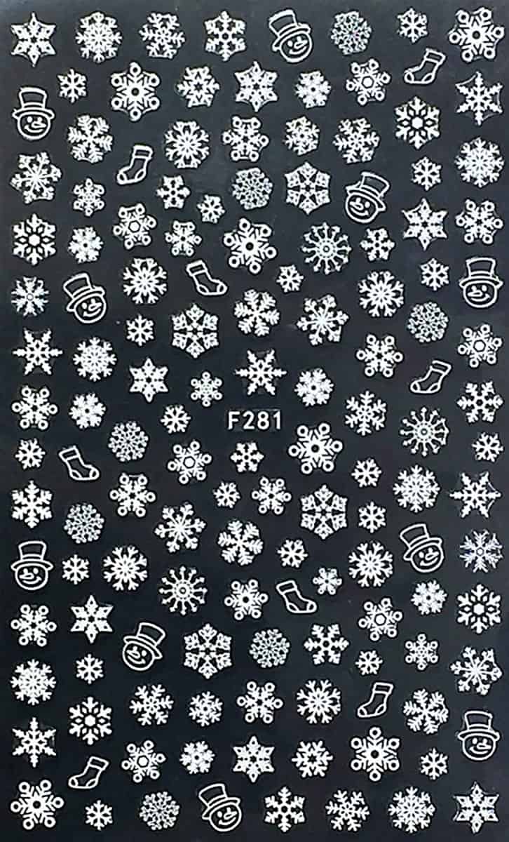 STICKER - CHRISTMAS SNOW FLAKE / SNOWMEN - F281