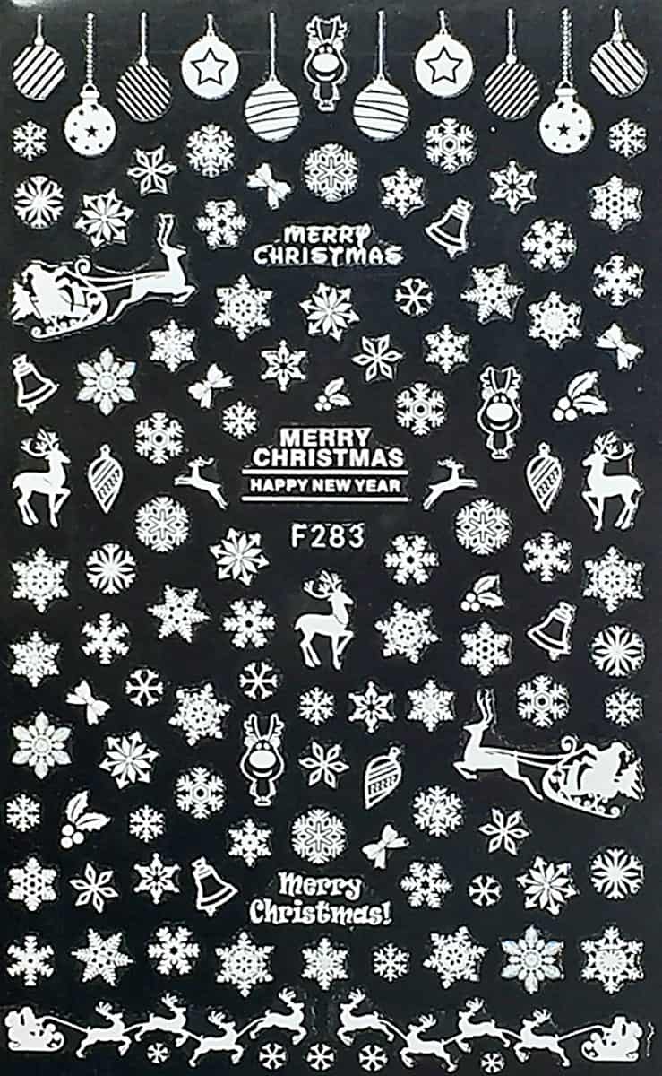 STICKER - CHRISTMAS SNOW FLAKE / MERRY CHRISTMAS - F283