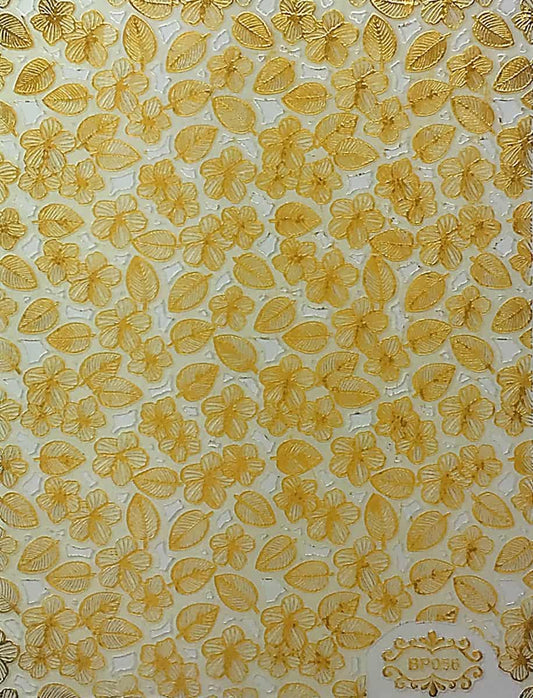 STAMPING STICKER - FLOWER GOLD - BP056G