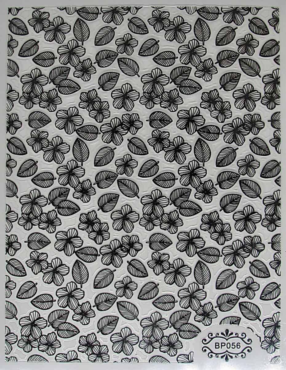 STAMPING STICKER - FLOWER BLACK - BP056B