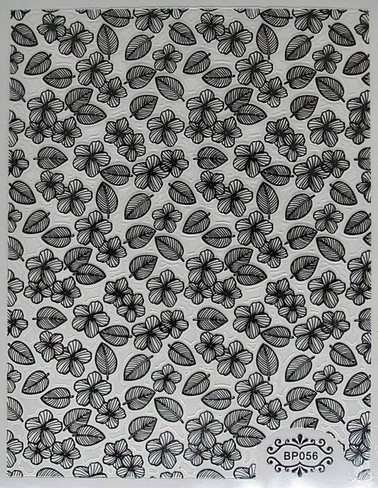 STAMPING STICKER - FLOWER BLACK - BP056B