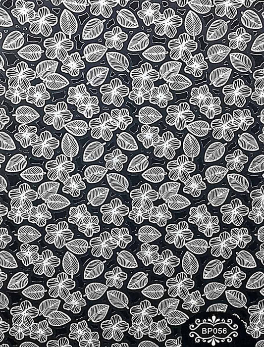 STAMPING STICKER - FLOWER WHITE - BP056W