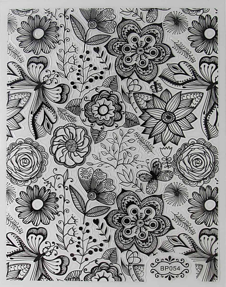 STAMPING STICKER - GARDEN TANGLE BLACK - BP054B