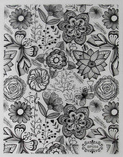 STAMPING STICKER - GARDEN TANGLE BLACK - BP054B