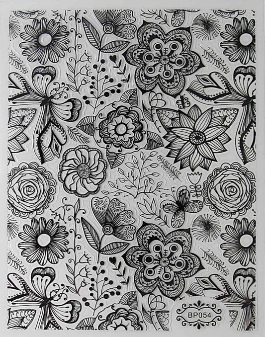 STAMPING STICKER - GARDEN TANGLE BLACK - BP054B