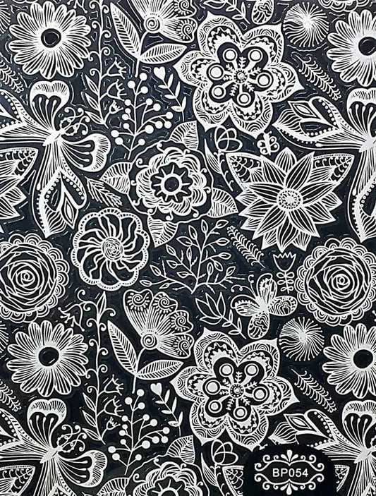 STAMPING STICKER - GARDEN TANGLE WHITE - BP054W