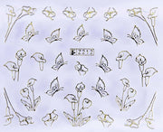 VITRAL STICKER - ARUM FLOWER - GOLD - Z212G