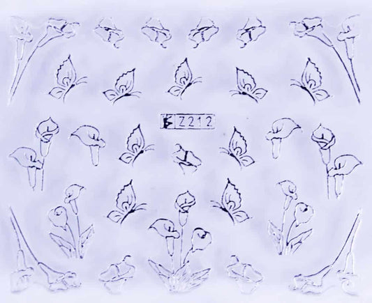 VITRAL STICKER - ARUM FLOWER - SILVER - Z212S