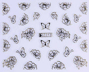 VITRAL STICKER - ROSE BUTTERFLY - GOLD - Z213G