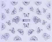PEGATINA DE VIDRIERÍA - MARIPOSA ROSA - PLATA - Z213S