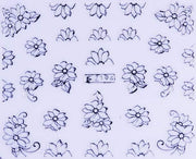 Pegatina para vitral - Flor - Plateada - Z194S