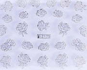 PEGATINA PARA VIDRIERÍA - FLOR DE ROSA - DORADA - Z175G