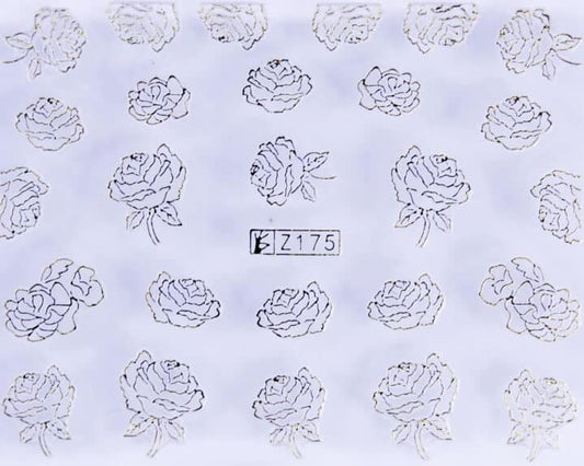 VITRAL STICKER - ROSE FLOWER - GOLD - Z175G