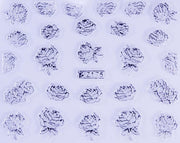 PEGATINA PARA VIDRIERÍA - FLOR DE ROSA - PLATA - Z175S