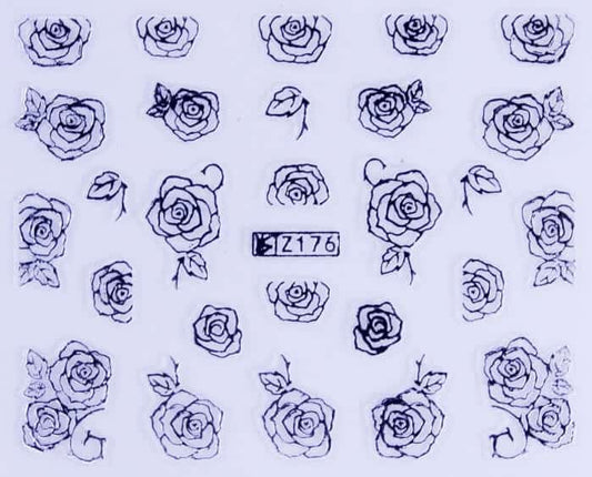 VITRAL STICKER - TOP ROSE - SILVER - Z176S