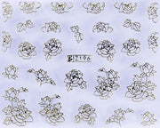 PEGATINA DE VIDRIERÍA - ROSA DE ARBUSTO - DORADA - Z196G