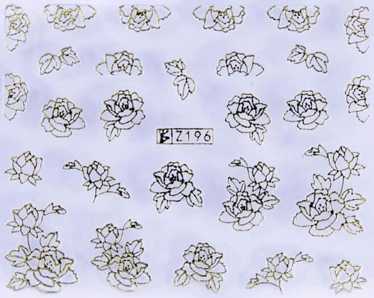 VITRAL STICKER - BUSH ROSE - GOLD - Z196G