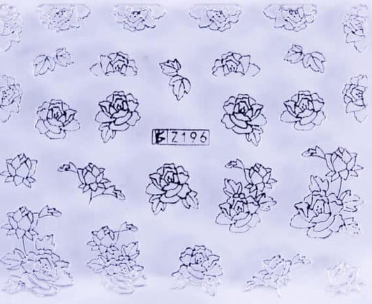 VITRAL STICKER - BUSH ROSE - SILVER - Z196S