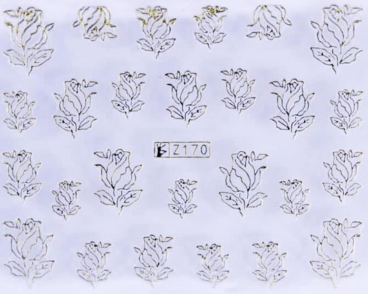VITRAL STICKER - ELEGANT ROSE - GOLD - Z170G