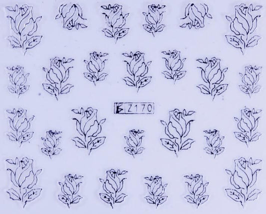 VITRAL STICKER - ELEGANT ROSE - SILVER - Z170S