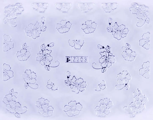 VITRAL STICKER - DELICATE FLOWER SILVER - Z203S
