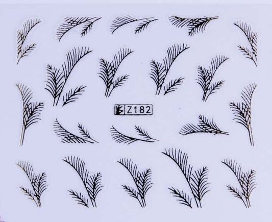 VITRAL STICKER - PALM LEAVE - GOLD -Z182G