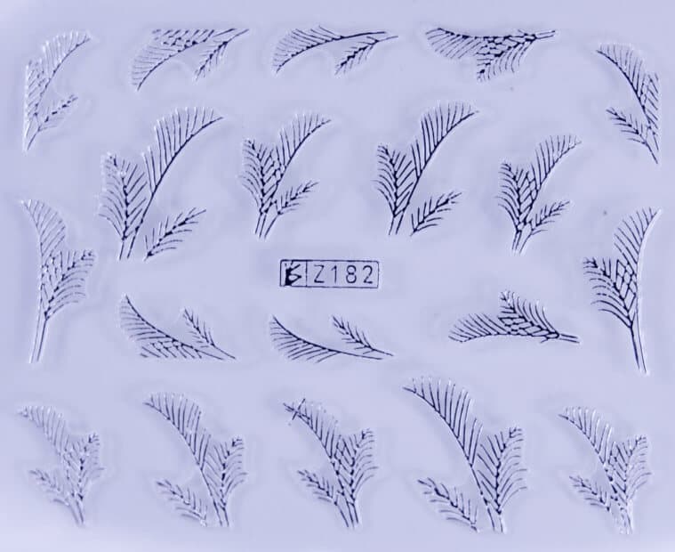 VITRAL STICKER - PALM LEAVE - SILVER - Z182S