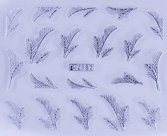 VITRAL STICKER - PALM LEAVE - SILVER - Z182S