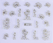 PEGATINA PARA VIDRIERÍA - FLOR DE LOTO - DORADA - Z184G