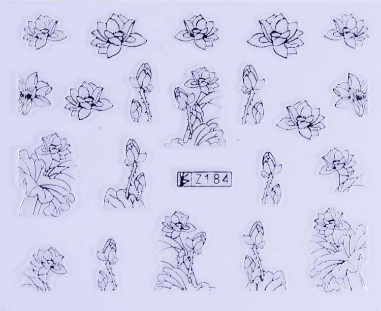 VITRAL STICKER - LOTUS FLOWER - SILVER - Z184S